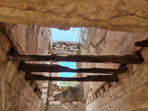 Ruins of an old house .  photo