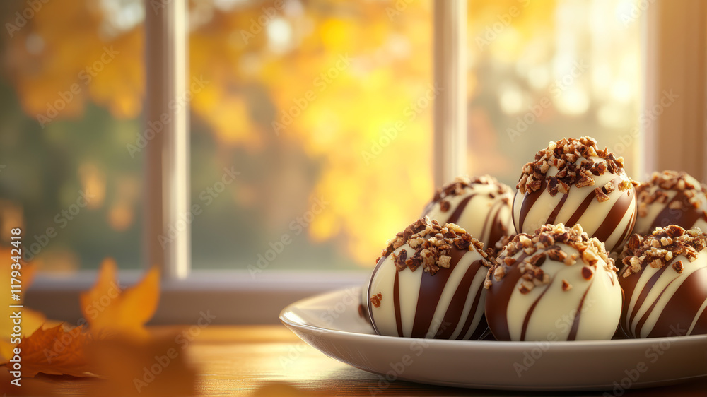 Indulgent Chocolate Chip Truffles on a Cozy Autumn Day by the Sunny Window Indulgent Chocolate Chip Truffles on a Cozy Autumn Day by the Sunny Window