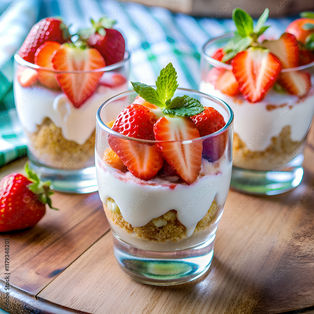 Strawberry and Yogurt Parfait with a Crumb Crust. Strawberry and Yogurt Parfait with a Crumb Crust.