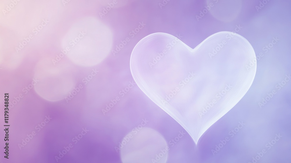 Soft, translucent heart on purple bokeh background. Soft, translucent heart on purple bokeh background.