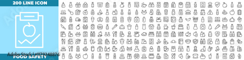 Food Safety Line Editable Icons set