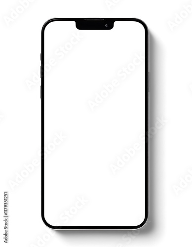 Modern Smartphone Mockup with Blank White Screen for App Presentation and UI Design Showcase