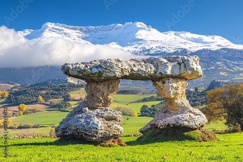 In Andalusia, Spain, the area of Guejar Sierra within Sierra Nevada, Granada, is known for its remarkable rock formations photo