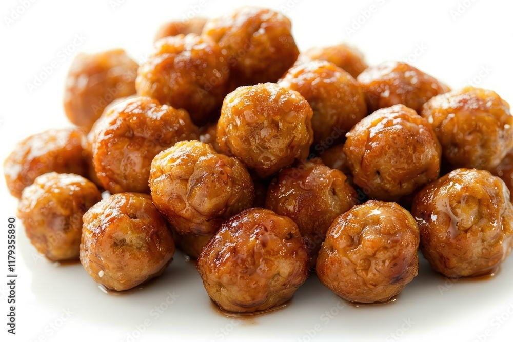 Ultra Hd Visual of Tasty Asian Meatballs on Plate Ultra Hd Visual of Tasty Asian Meatballs on Plate