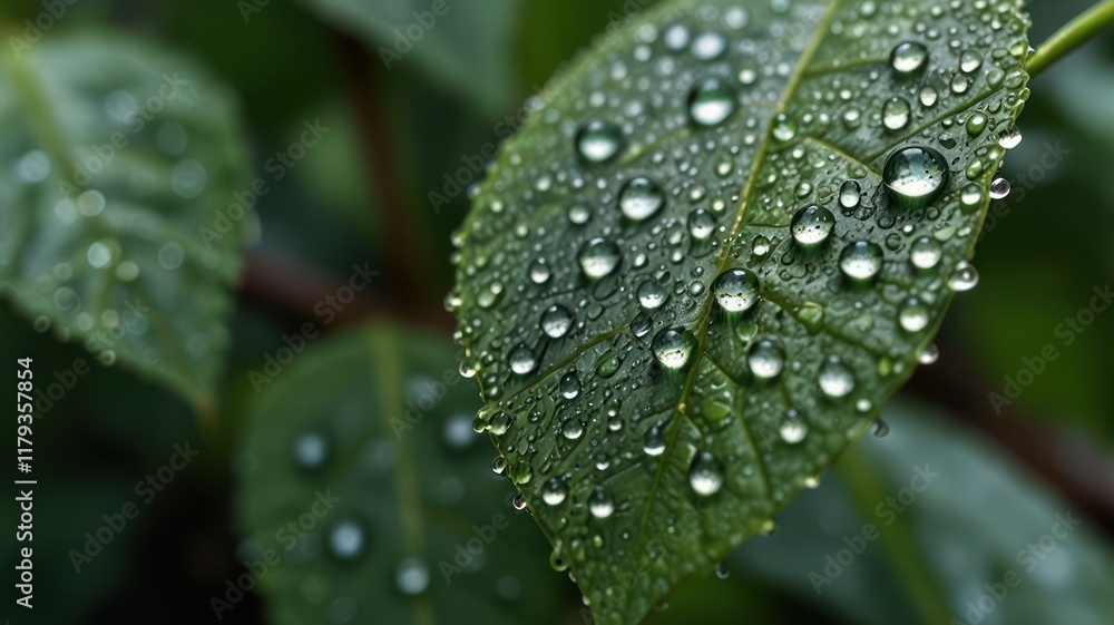 water drops on a leaf