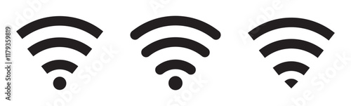 flat illustration of wifi vector icon, communication sign symbol. signal sign and symbol. Wireless icon. Wi-fi symbol set. router wireless technology. Free wireless zone. Public wifi area solid sign. 