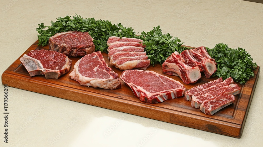Prime Cuts: A Rustic Display of Exquisite Beef Steaks Prime Cuts: A Rustic Display of Exquisite Beef Steaks