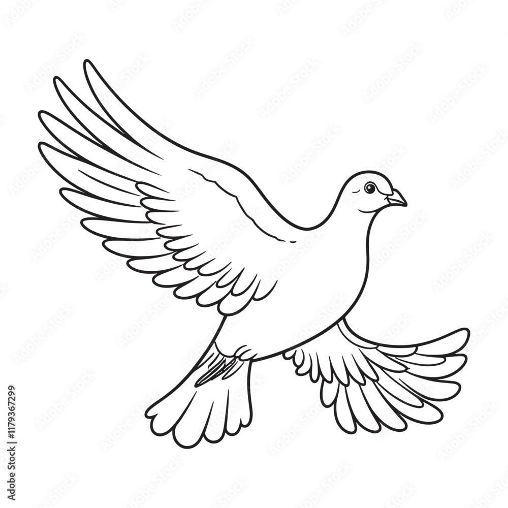 Obraz premium Pigeon line art modern vector Design | black and white drawing of a Pigeon bird