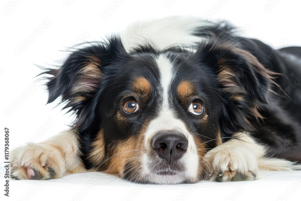 Adorable Border Collie in Ravishing Realistic Detail on Isolated Background Adorable Border Collie in Ravishing Realistic Detail on Isolated Background