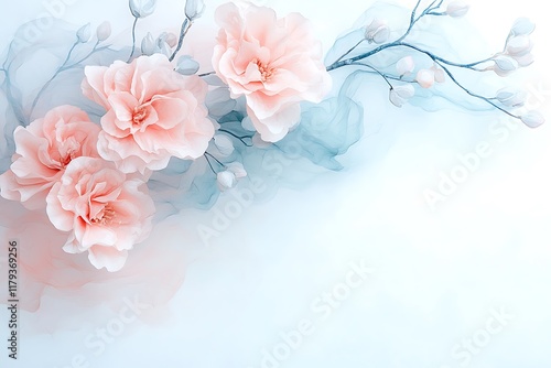 Valentine's day love blooms in nature floral art soft colors serenity for romance