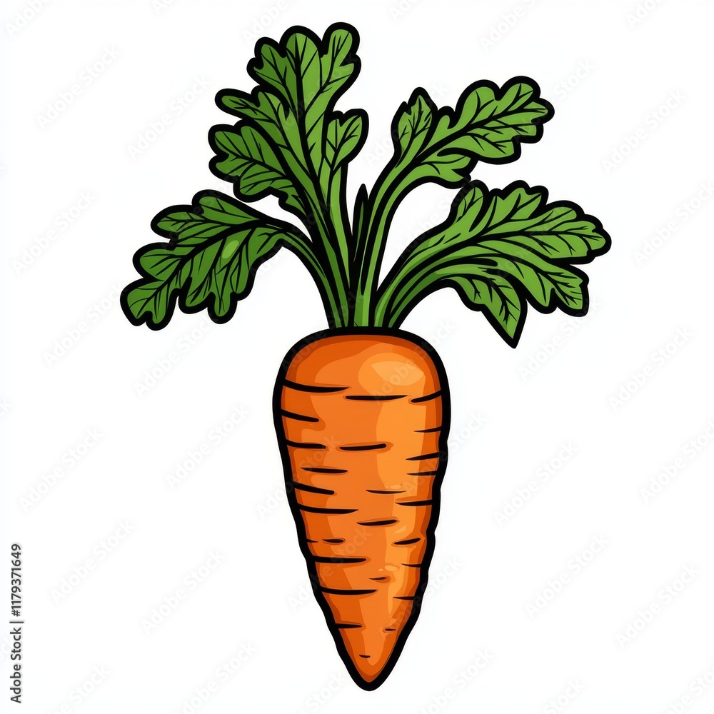 Fresh Orange Carrot with Green Top Vibrant Vegetable Illustration Healthy Food Image Fresh Orange Carrot with Green Top Vibrant Vegetable Illustration Healthy Food Image