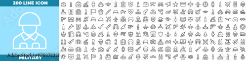 Military Line Editable Icons set