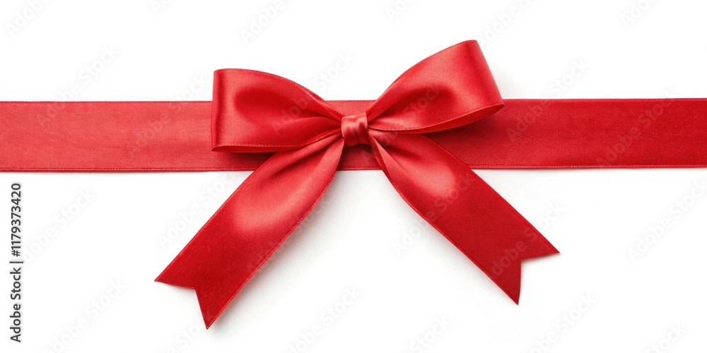 A vibrant red satin ribbon tied in a classic bow, elegant and festive, perfect for gift wrapping or decorative accents. A vibrant red satin ribbon tied in a classic bow, elegant and festive, perfect for gift wrapping or decorative accents.