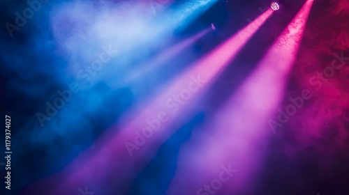 Dramatic Stage Lighting with Blue and Pink Hues generated AI