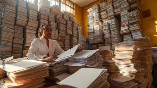 A bureaucrat in his bureaucratic activities.