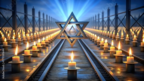 Illustration on the theme International Holocaust Remembrance Day. Genarative AI
 photo