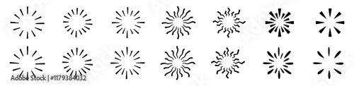 radial sun burst blast explode vector sun ray drawing doodle hand drawn sketch