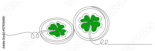clover line art style vector for st. Patrick's day 2