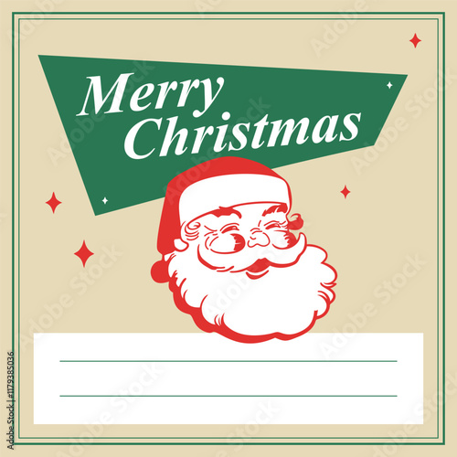 Retro flat decorate christmas card