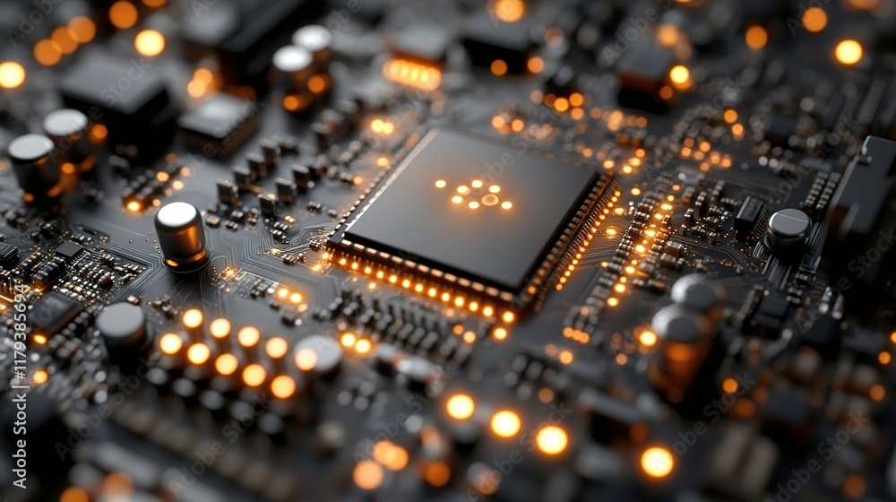 Illuminated Microchip Circuit Board Technology Illuminated Microchip Circuit Board Technology
