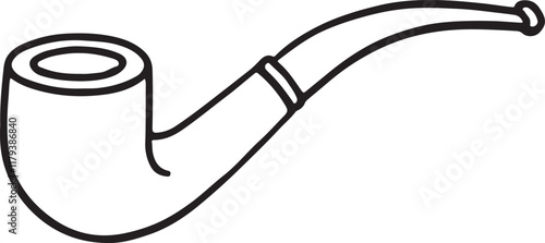 Vintage Smoking Pipe Vector Art in Clean Line Drawing Style