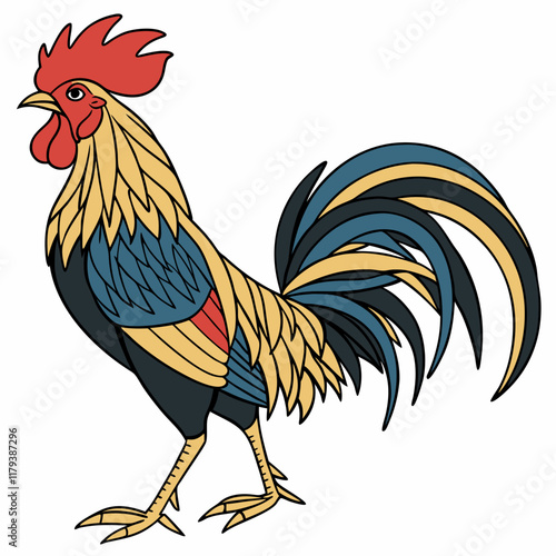 rooster isolated on white background