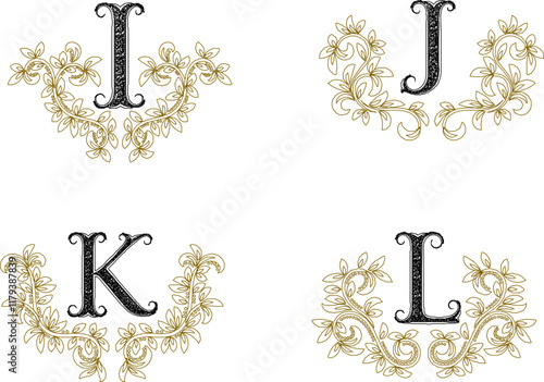 vintage classic decoration alphabet letter design illustrator sketch.eps