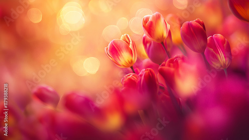 Kartka na międzynarodowy dzień kobiet. Kolorowy bukiet tulipanów  © Paweł Ziółkowski