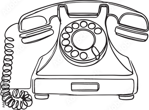 Old Telephone Line Vector Art. A Nostalgic Illustration
