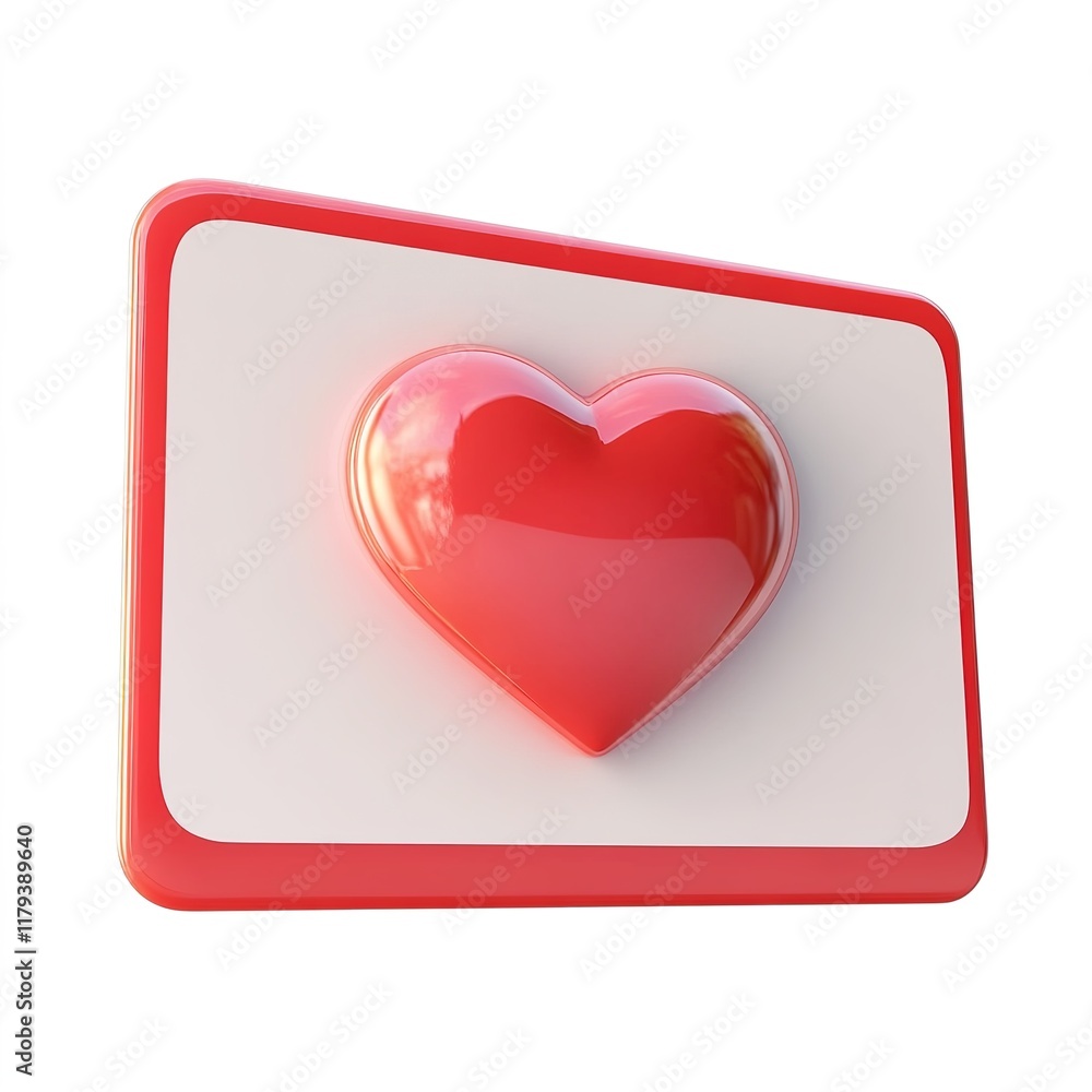 Adorable 3D Banking Card with a Heart Symbol on Top, Isolated on White Background. Cute and Modern Financial Concept Representing Love, Secure Payments, and Digital Transactions. Adorable 3D Banking Card with a Heart Symbol on Top, Isolated on White Background. Cute and Modern Financial Concept Representing Love, Secure Payments, and Digital Transactions.