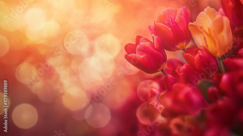 Kartka na międzynarodowy dzień kobiet. Kolorowy bukiet tulipanów  © Paweł Ziółkowski