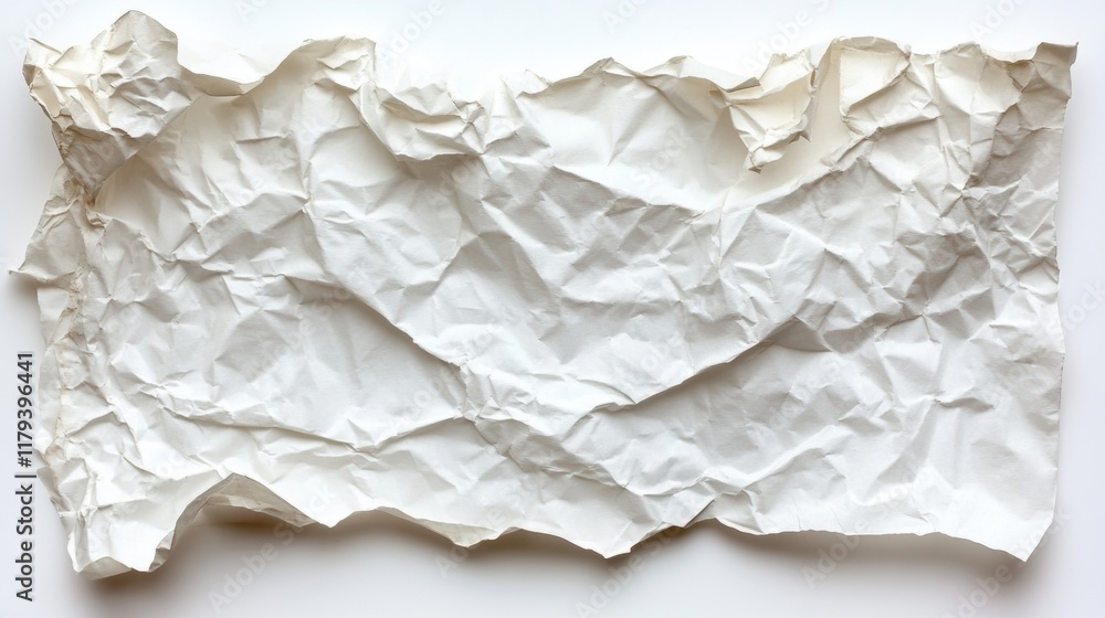 Obraz premium Crumpled White Paper Background for Creative Design Projects