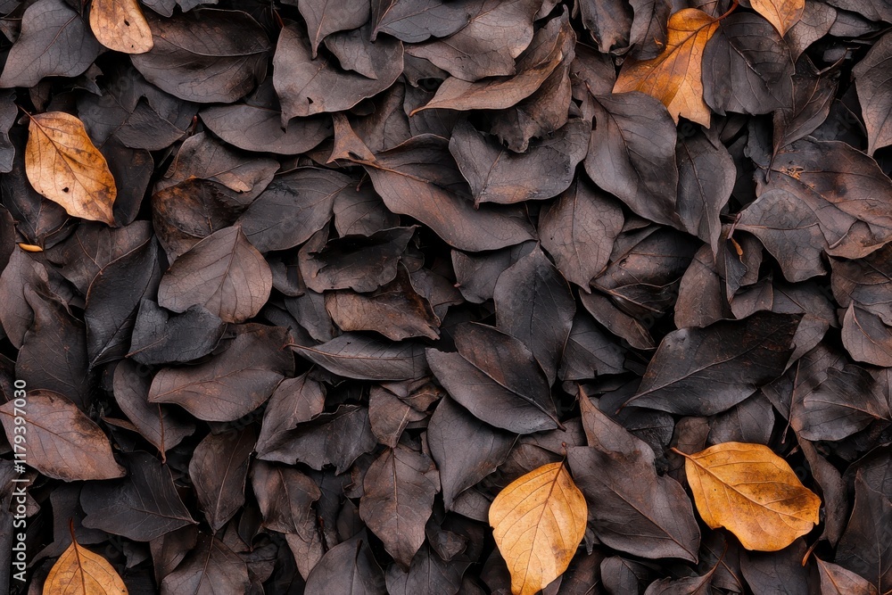 A textured ground covered with a mix of dark and brown leaves, showcasing the beauty of nature in autumn. A textured ground covered with a mix of dark and brown leaves, showcasing the beauty of nature in autumn.