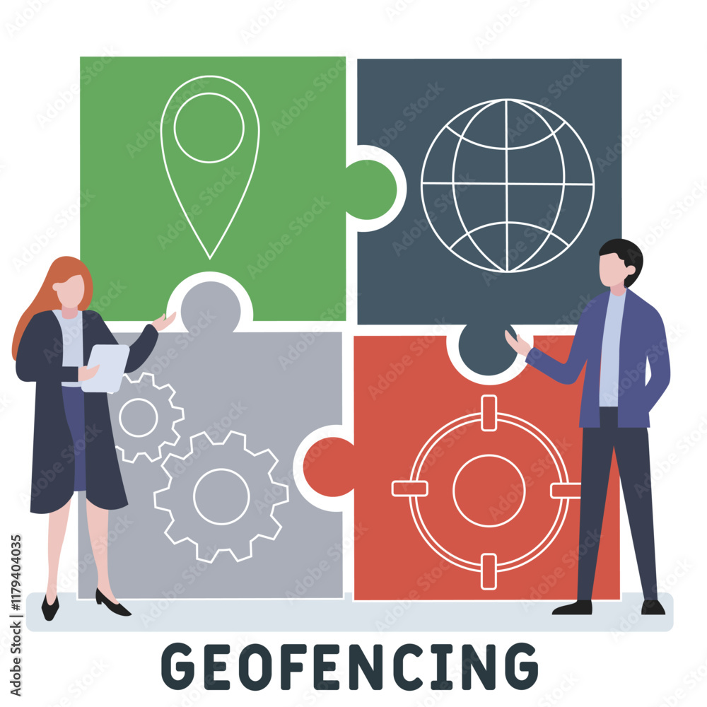 Obraz na plátně Geofencing concept