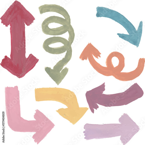 Arrow sign direction hand drawn watercolour illustration clipart doodle	