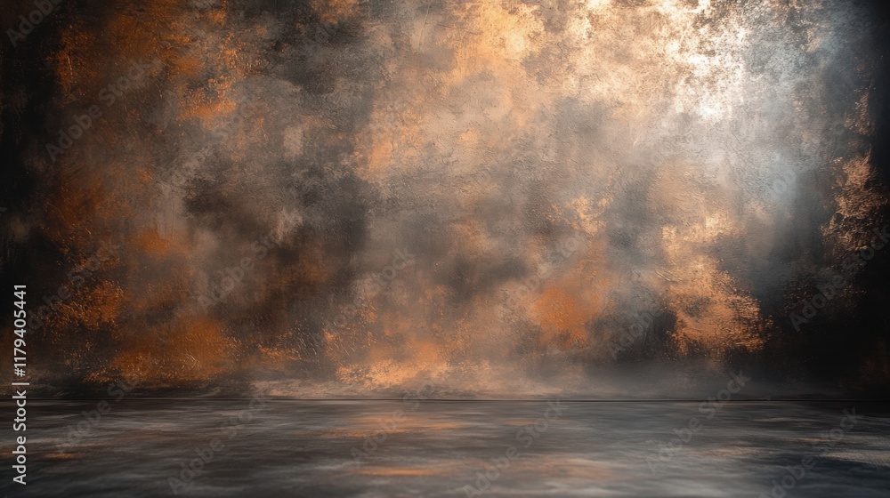 Fototapeta premium Dramatic Abstract Background with Textured Brown and Orange Hues