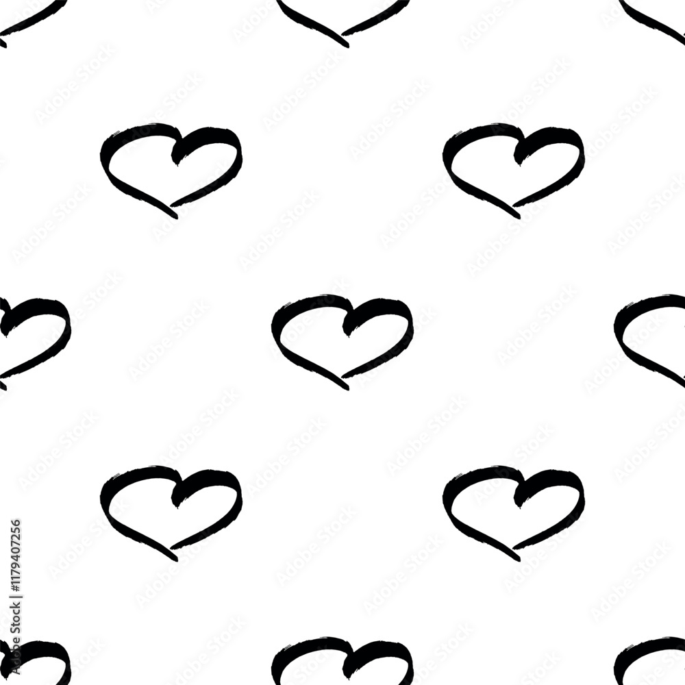 Seamless pattern with hand drawn heart doodle for decorative print, wrapping paper, greeting cards and fabric Seamless pattern with hand drawn heart doodle for decorative print, wrapping paper, greeting cards and fabric