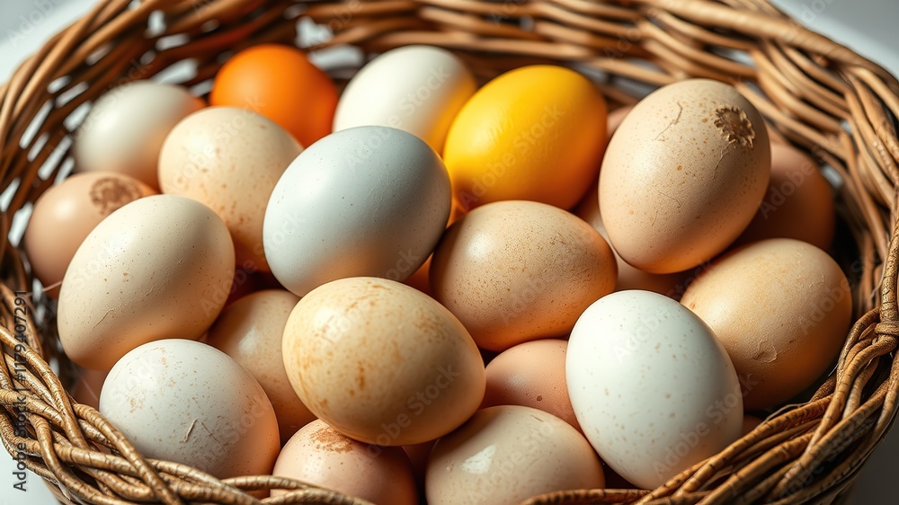 Rustic Egg Basket - Colorful Still Life Rustic Egg Basket - Colorful Still Life
