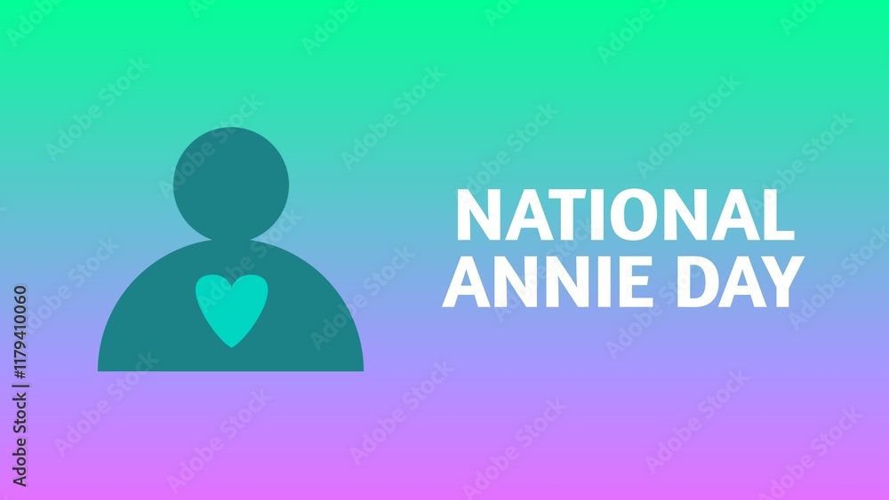 National Annie Day web banner design illustration National Annie Day web banner design illustration
