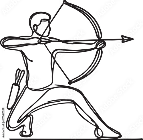 Archery Vector Art, A Person Practicing Focus and Precision