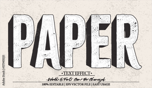 Paper Vector Text Effect Editable Alphabet Beige Newspaper Natural