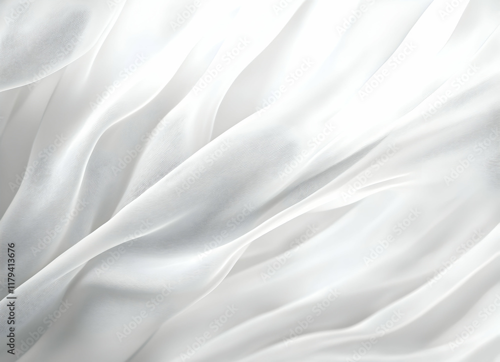 Fototapeta premium Elegant White Fabric Waves Create a Serene and Sophisticated Abstract Texture Design