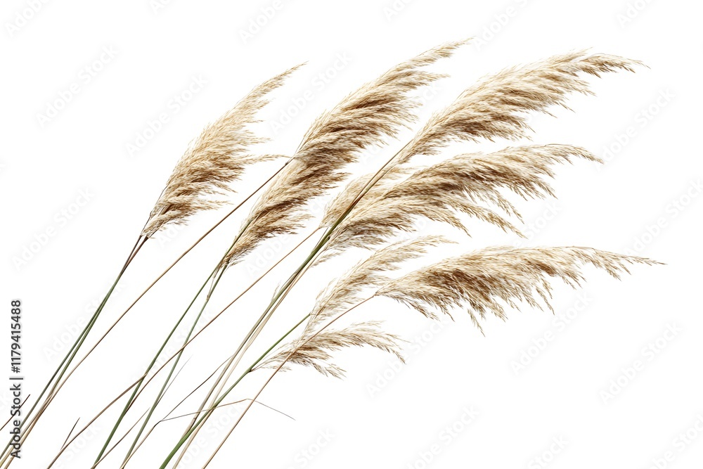 Autumn Pampas Grass Blows Gently in Breeze