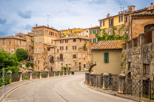 Obraz na płótnie Beautiful Cityscape in Perugia, Umbria - Italy w salonie