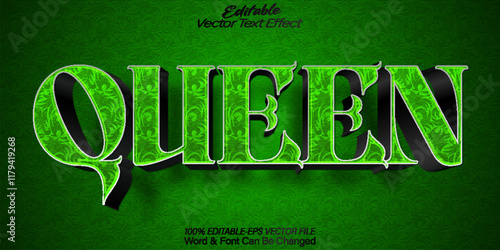 Queen Vector Text Effect Editable Alphabet Majesty  Royal