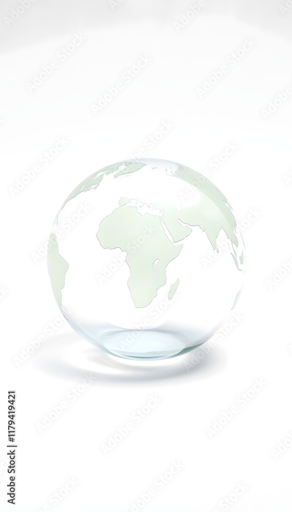 Glass Globe on white background, pop art Glass Globe on white background, pop art