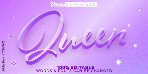 Queen Vector Text Effect Editable Alphabet Majesty  Royal