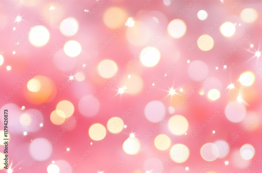 Glittering Abstract Bokeh Background with Soft Pink and Warm White Lights Glittering Abstract Bokeh Background with Soft Pink and Warm White Lights