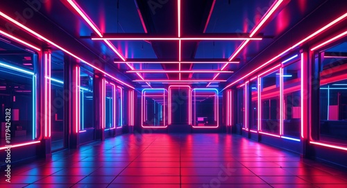 Neon light patterns background or illustration for vibrant nightlife themes