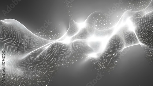 A long, wavy line of white dots with a gray background